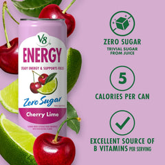V8 Energy Zero Sugar Cherry Lime 11.5 fl. oz. Can (12 Pack)
