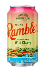 AUTX RAMBLER Wild Cherry Sparkling Water, 12 Ounce (Pack of 12) | Texas Limestone Mineral Blend, Calcium, Magnesium & Potassium, Crisp Carbonation, Nothing Artificial, No Sugar or Sodium