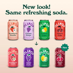 OLIPOP 6g Fiber Prebiotic Soda, Fruity Fun Variety, 12 fl oz, 12 Pack | Shelf Stable Prebiotic Soda, 6g Fiber, 2-5g Sugar, Digestive Health Support, Prebiotics & Botanicals, Gluten Free, Non GMO
