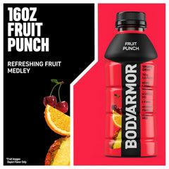 BODYARMOR Sports Drink, Fruit Punch, Electrolyte Drink Hydration, 16 Fl Oz Bottles (6 Pack), Flavored Coconut Water with B Vitamins & Antioxidants
