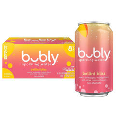 bubly Sparkling Water, Bellini Bliss, 12 Fl Oz Cans (8 Pack)