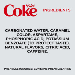 Diet Coke Soda Soft Drink Bottles, 16.9 fl oz, 6 Pack | No sugar, no calories, 64 mg caffeine per bottle