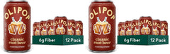 OLIPOP Prebiotic Soda Pop, Classic Root Beer, Pantry Pack Packed with Prebiotics, Fiber, and Botanicals, Gluten Free, Vegan, GMO Free, 12oz, (Pack of 24)