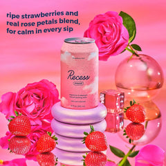Recess Mood Calm Drink, Strawberry Rose, 12 Pack