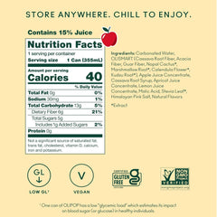 OLIPOP 6g Fiber Prebiotic Soda, Crisp Apple, 12 fl oz, 12 Pack | Shelf Stable Prebiotic Soda, 6g Fiber, 5g Sugar, Digestive Health Support, Prebiotics & Botanicals, Gluten Free, Non GMO