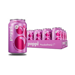 Poppi Prebiotic Soda, Sparkling Water & Fruit Juice, Doc Pop, 12 Oz, 12 Pack