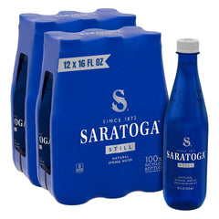Saratoga Spring Water, 12 Pack, 16 Fl Oz | Still Water | Recycled PET Plastic