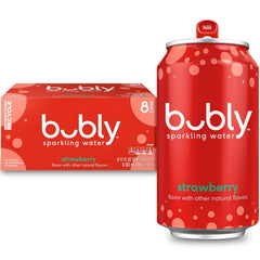 bubly Sparkling Water, Strawberry, 12 Fl Oz Cans (8 Pack) | Zero Sugar, Zero Calories, Seltzer Water