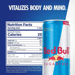 Red Bull Sugar Free Energy Drink with 114mg Caffeine plus Taurine & B Vitamins, 12 Fl Oz, Pack of 8 Cans