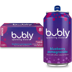 bubly Sparkling Water, Blueberry Pomegranate, 12 Fl Oz Cans (8 Pack)