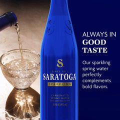 Saratoga, Sparkling Water Bottles, 6-Pack - Carbonated Spring Bottled Water - Recycled PET Plastic Bottles, 16 Fl Oz