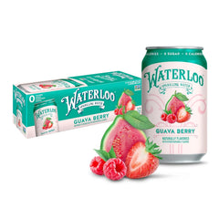 Waterloo Sparkling Water, Guava Berry, 12 Fl Oz Cans (Pack of 12 | Naturally Flavored, Zero Calories and Zero Sugar or Sweeteners