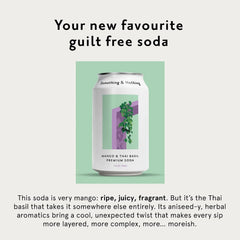 Something & Nothing Mango & Thai Basil, Flavored Sparkling Water, 12 Oz (Pack of 12)