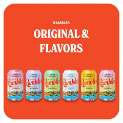 AUTX Rambler Sparkling Water, Texas Limestone Mineral Blend, Build Your Own Variety Pack - Pick Two Flavors - Two 8-Packs (16 Cans)