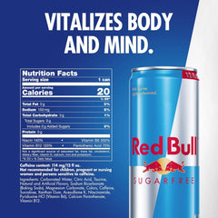 Red Bull Energy Drink Sugar Free 4 Pack 12 Fl Oz, Sugarfree | contains caffeine, taurine, B-vitamins, sweeteners, and water, 12 fl oz, pack of 4 cans
