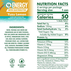V8 Energy Yuzu Lemon Energy Drink, 8 fl oz Can, 6 pack (Case of 4)