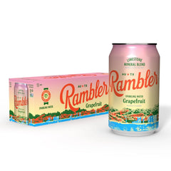 AUTX RAMBLER Grapefruit Sparkling Water, 12 Ounce (Pack of 12) | Texas Limestone Mineral Blend, Calcium, Magnesium & Potassium, Crisp Carbonation, Nothing Artificial, No Sugar or Sodium