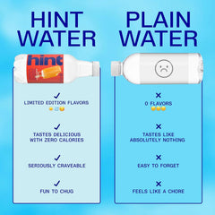Hint Flavored Water Zero Sugar 0 Calories - Orange Vanilla Swirl (12 pack) | Crisp, refreshing water, fruit flavors. 0 calories, 0 sugar, 0 sweeteners. Hydration for wellness. Gluten-free, Kosher, Vegan