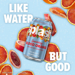 SPLASH REFRESHER Sparkling Water, Blood Orange - 8-Pack, 12 Fl Oz Cans - Flavored Carbonated Seltzer Water with Electrolytes, Zero Sugar & Zero Calories